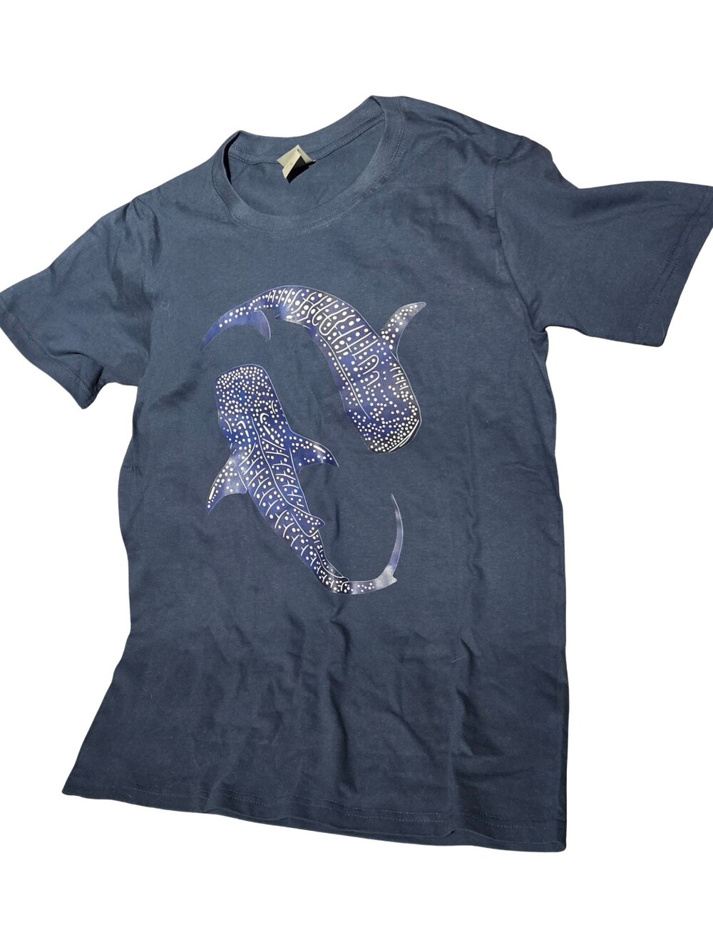 NWoT Whale Shark Blue Graphic Cotton Tee - Relaxed Womenโs Top Small